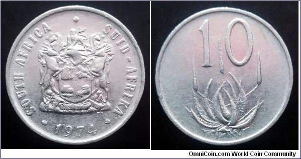 South Africa 10 cents. 1974