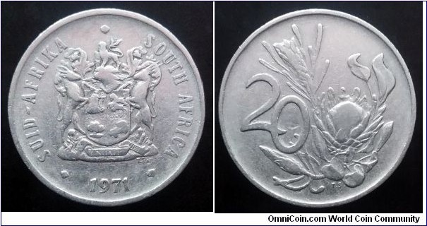 South Africa 20 cents. 1971