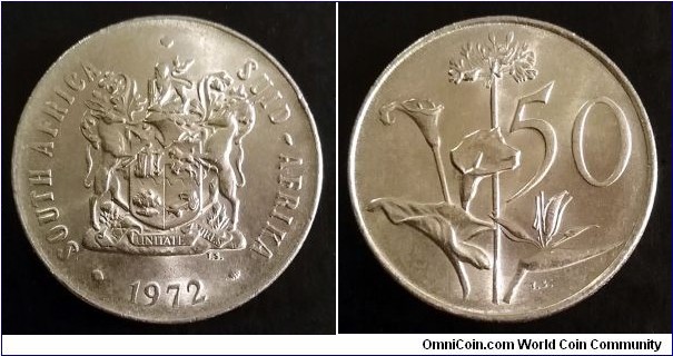 South Africa 50 cents. 1972