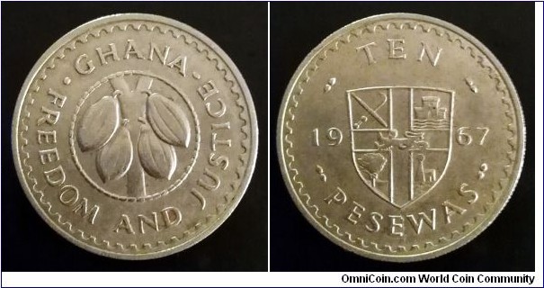 Ghana 10 pesewas. 1967