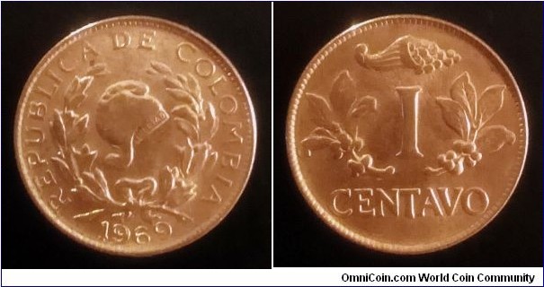 Colombia 1 centavo. 1969 (II)