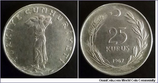 Turkey 25 kurus. 1967