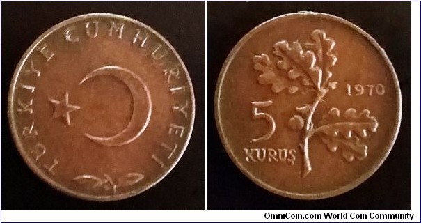 Turkey 5 kurus. 1970