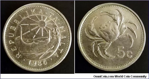 Malta 5 cents. 1986 (II)