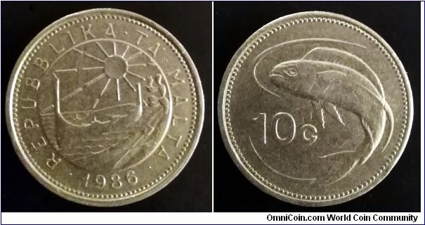 Malta 10 cents. 1986 (II)