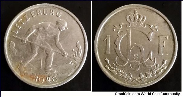 Luxembourg 1 franc. 1946 (II)