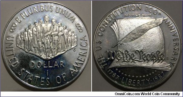 1 Dollar (United States of America / 200th Anniversary of the Constitution // SILVER 0.900 / 26.73g / ⌀38.1mm / PROOF) 
