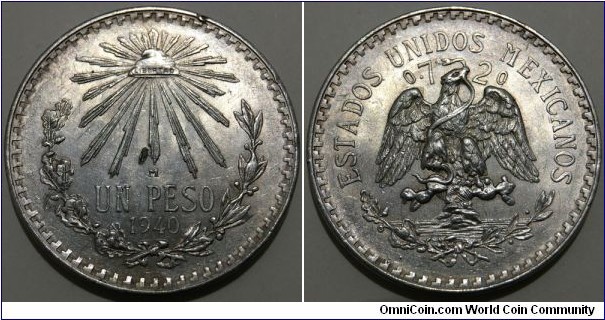 1 Peso (United Mexican States // SILVER 0.720 / 16.6g / ⌀34mm) 