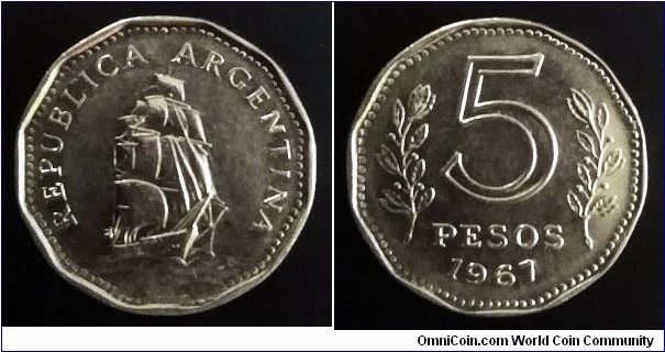 Argentina 5 pesos. 1967