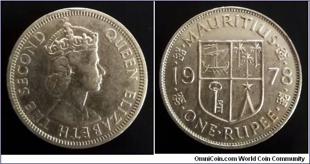 Mauritius 1 rupee. 1978