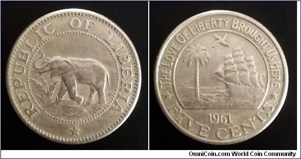 Liberia 5 cents. 1961