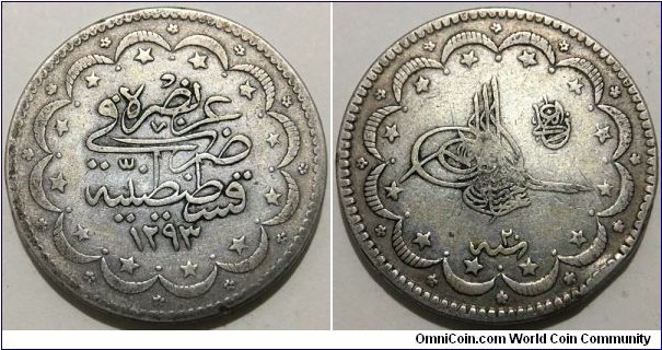 10 Kurus (Ottoman Empire / Sultan Abdul Hamid II // SILVER 0.830 / 12.03g / ⌀27.4mm / Low Mintage: 34.000 pcs) 