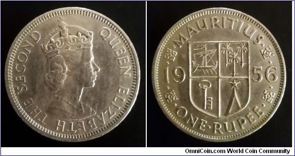 Mauritius 1 rupee. 1956