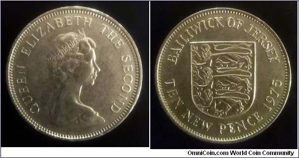 Jersey 10 new pence. 1975 (II)