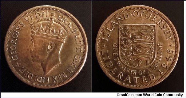 Jersey 1/12 of a  shilling. 1949-1952, Liberated 1945. Second piece in my collection.