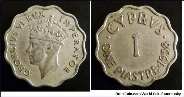 Cyprus 1 piastre. 1938