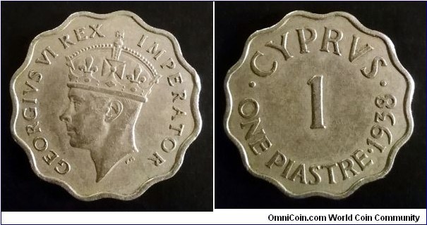 Cyprus 1 piastre. 1938 (II)