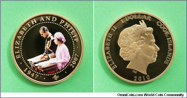 $1 Elizabeth II Queens Diamond Wedding Queen & Prince at Lecturn 