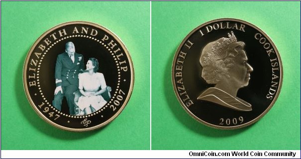 $1 Elizabeth II Queens Diamond Wedding Queen sat & Prince Phillip standing