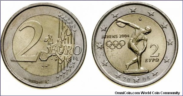 Greece 2 Euro - Olympic Games Athens 2004