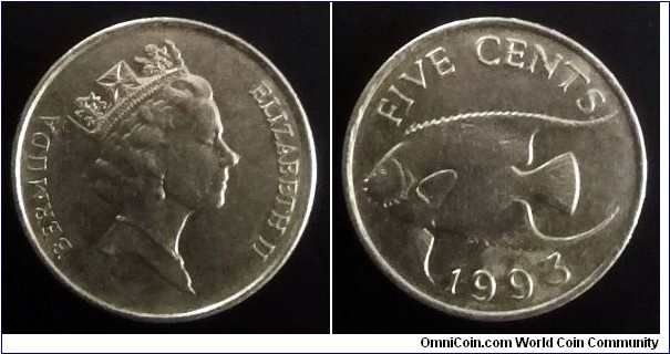 Bermuda 5 cents. 1993