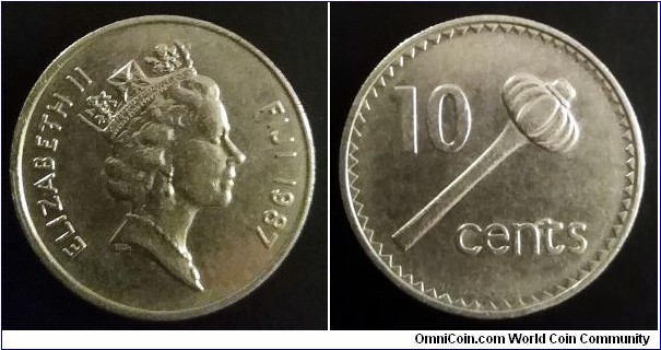 Fiji 10 cents. 1987