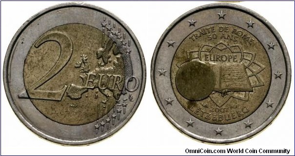 Luxembourg 2 Euro - 50th Anniversary of the Treaty of Rome.