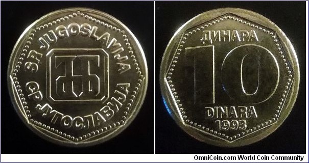 Yugoslavia 10 dinara. 1993