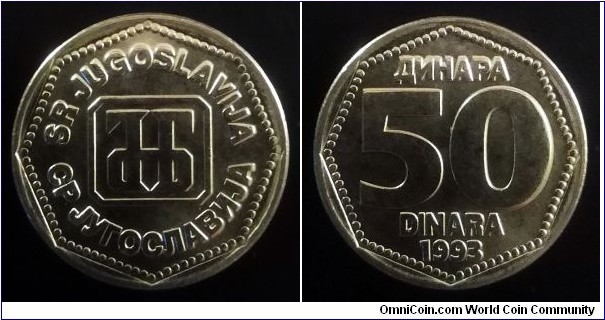 Yugoslavia 50 dinara. 1993 (II)