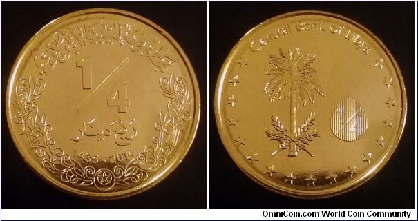 Libya 1/4 dinar. 2014
