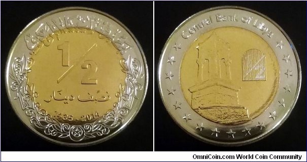 Libya 1/2 dinar. 2014