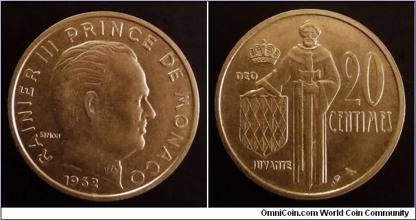 Monaco 20 centimes. 1962 (II)