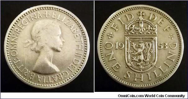 1 shilling 1953, Scottish shield (II)