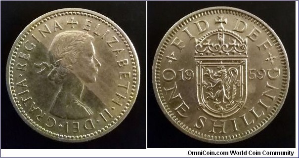 1 shilling 1959, Scottish shield.