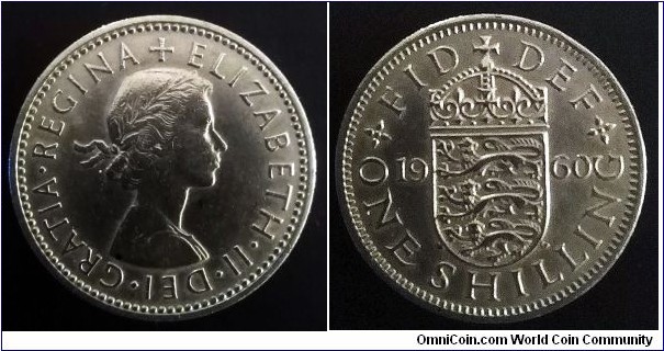 1 shilling 1960, English shield.