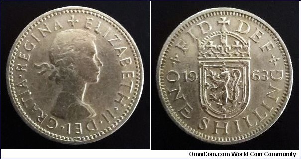 1 shilling 1963, Scottish shield.