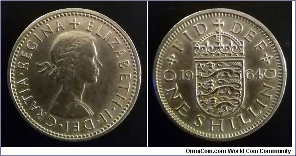 1 shilling 1964, English shield.