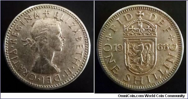 1 shilling 1966, Scottish shield.