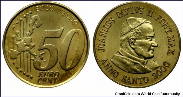 Vatican 50 Euro cent pattern.