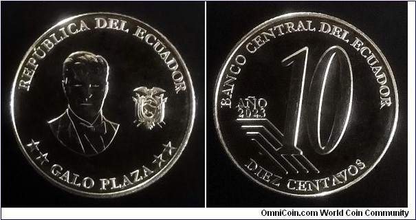 Ecuador 10 centavos. 2023, Galo Plaza