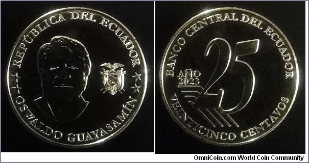 Ecuador 25 centavos. 2023, Oswaldo Guayasamin