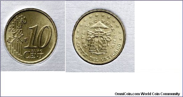 Vatican 10 Euro cents - Sede Vacante