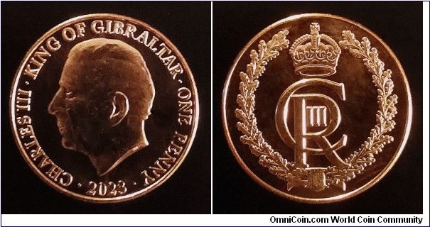 Gibraltar 1 penny. 2023, Coronation of King Charles III.
