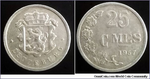 Luxembourg 25 centimes. 1957 (II)