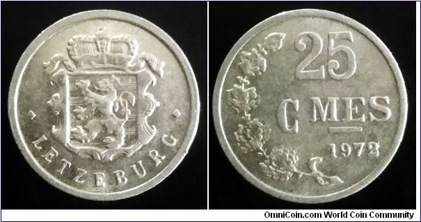 Luxembourg 25 centimes. 1972 (II)