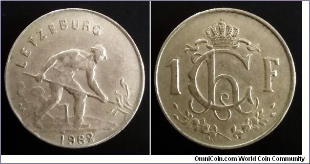 Luxembourg 1 franc. 1962