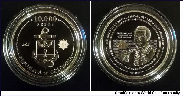 Colombia 10000 pesos. 2023, 200th  Anniversary of the Naval Battle in Lake Maracaibo.