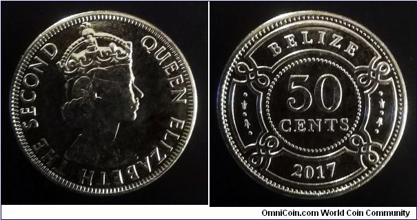 Belize 50 cents. 2017
