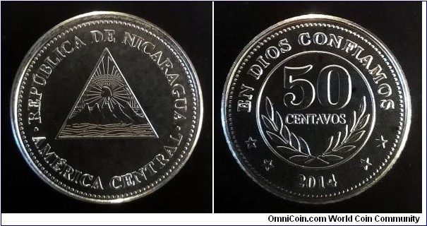 Nicaragua 50 centavos. 2014