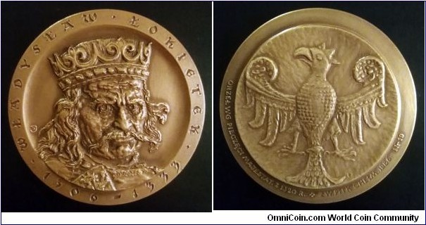 Polish medal - Władysław Łokietek (Ladislaus the Short)  Image of the Eagle by the seal from the year 1320 on reverse.